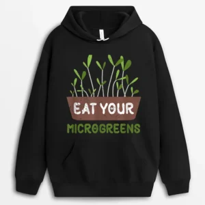 Awesome Microgreens Farmer Sprouts Grower Backyard Farming Hoodie - Black