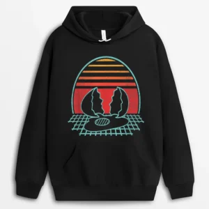 Broken Chicken Egg Farmer Retro Vintage 80 Style Hoodie - Black