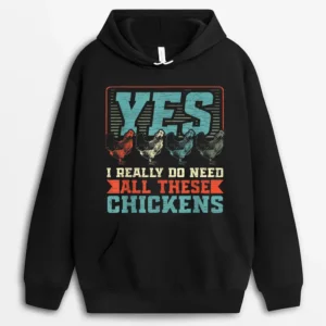 Farm Chicken Lover Farmer Hoodie - Black
