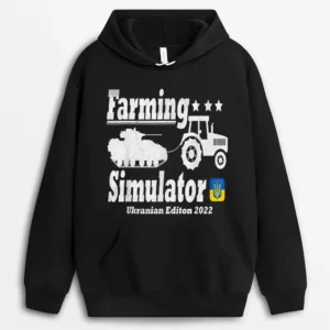 Farmer Simulator Tractor Pulling Tank Ukrainian Edition Hoodie - Black
