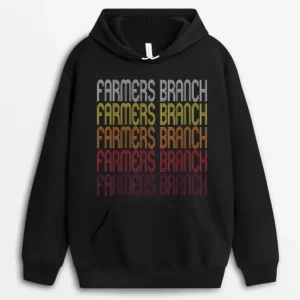 Farmers Branch TX  Vintage Style Texas Hoodie - Black