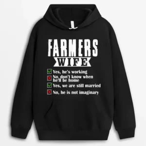 Farmer's Wife Checklist Funny Farm Hoodie - Black