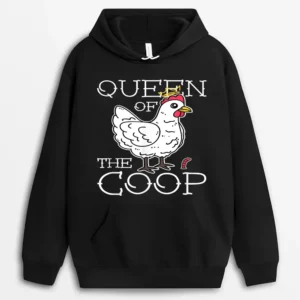 Funny Chicken Farmer Girl Hoodie - Black