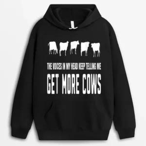 Funny Cow Farmer Rasing Cattle Dairy Farming Hoodie - Black
