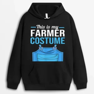 Halloween Farm This Is My Farmer Costume Hoodie - Black